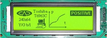 ART Nowe LCD 240x64 (Y/Green-LED) TOSHIBA T6963C