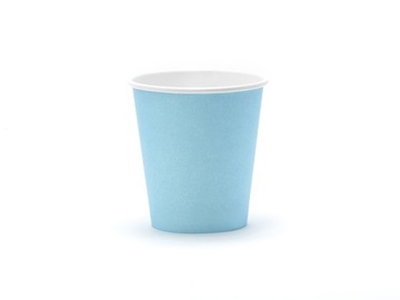 Kubki papierowe błękit 6sztuk 200 ml urodziny
