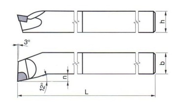 Токарно-ножевая расточная оправка NNWb ISO9R 2020 K20 20x20