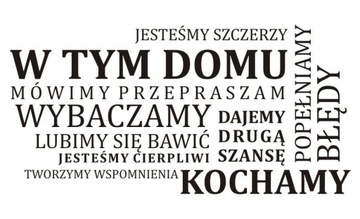 Napis na ścianę naklejka cytat W tym domu ... - 35