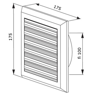 Решетка вентиляционная 14x14 выход fi 100 AWENTA T38