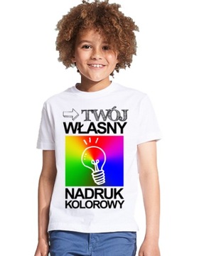 KOSZULKA Z WŁASNYM NADRUKIEM GRAFIKĄ NAPIS r. 152