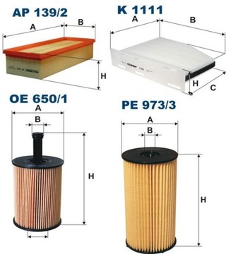 Комплект FILTRON VW Passat B6 Touran 1.9 2.0 TDI 4 шт.