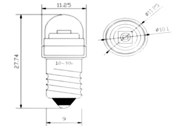 Светодиодная лампочка Е10 вкручивается в фонарь Cree UHP 6V