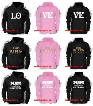 Bluza z kapturem KING QUEEN bluzy dla PAR MRS XL