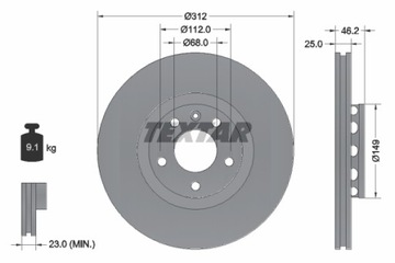 KLOCKI TARCZE TEXTAR PRZÓD AUDI A4 312MM