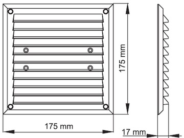Вентиляционная решетка белая 175 х 175 мм MAXPOL