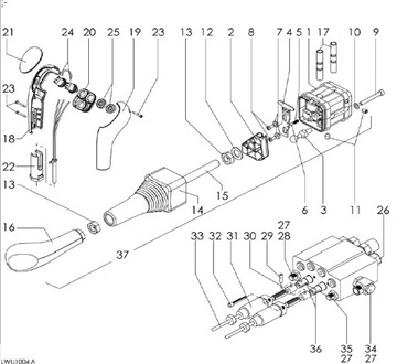 STOLL płytka przegub krzyżowy trójkąt Joystick