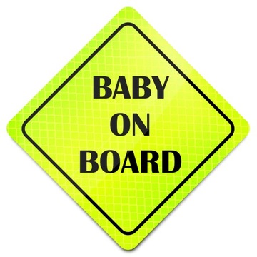 NAKLEJKA NA AUTO BABY ON BOARD ODBLASK NEON