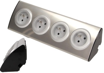 GNIAZDA GNIAZDO MEBLOWE 4 X 250V STAL INOX ORNO