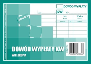 DRUK KW DOWÓD WYPŁATY A6 WIELOKOPIA EMEKO