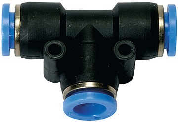 Szybkozłączka pneumatyczna trójnik T 2x4mm - 1x6mm