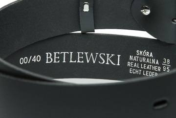 РЕМЕНЬ КОЖАНЫЙ МУЖСКОЙ ЧЕРНЫЙ BETLEWSKI XXL 150 СМ