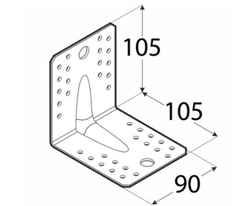 KPL2 KĄTOWNIK CIESIELSKI 105x105x90x2 100sztuk