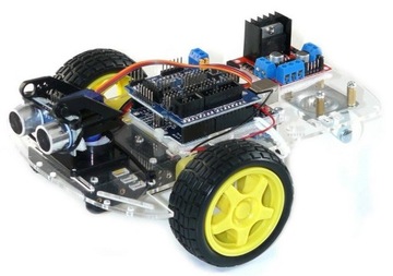 РОБОТ ARDUINO GENUINO UNO R3 АВТОМОБИЛЬНЫЙ КОМПЛЕКТ 2WD ULTRASONIC