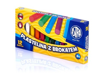 PLASTELINA ASTRA Z BROKATEM 12 - KOLORÓW