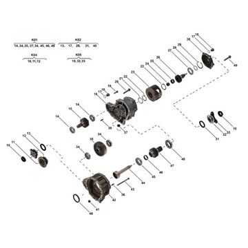 КОМПЛЕКТ ПОДШИПНИКОВ РЕДУКТОРА MERCEDES SEC C E S