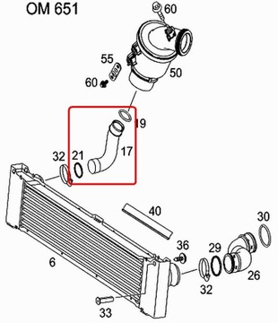 MERCEDES VIANO VITO TRUBKA WAZ INTERCOOLER 6395282882