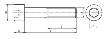 Винты M12x60 черные 12,9 DIN 912 PG 1 шт.