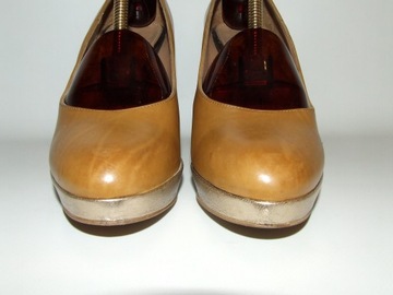 Buty ze skóry MARIPE r.37,5 dł.24,2cm