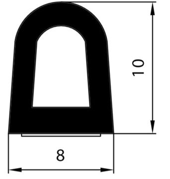 Uszczelka samoprzylepna SD-43x CZARNA 8x10 mm