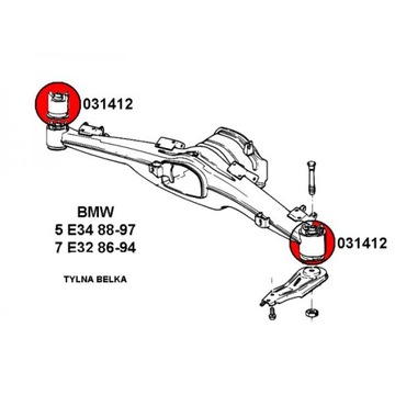 ВТУЛКА ПОЛИУРЕТАНОВОЙ БАЛКИ BMW 5 E34 7 E32