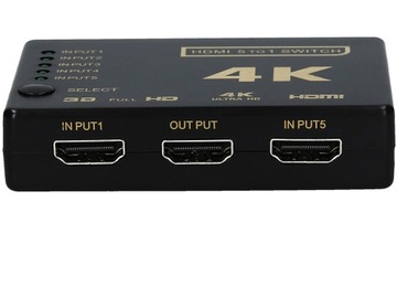 ПЕРЕКЛЮЧАТЕЛЬ 5x HDMI РАЗВЕТВИТЕЛЬ ULTRA HD 4K