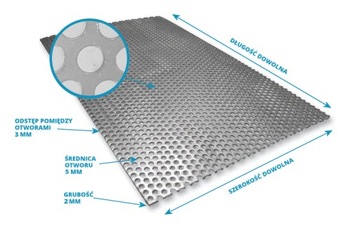 Лист стальной гладкий, перфорированный до размера 2 RV 5-8.