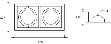 Лампа DOWNLIGHT, встраиваемая, регулируемая, 2X150Вт