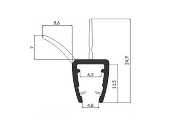 Уплотнитель для душевой кабины BENT UK03 Арка 0,6 м