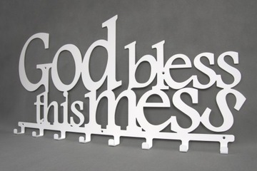Декоративная настенная вешалка GOD BLESS THIS MESS цвета
