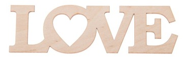 Drewniany NAPIS LOVE ozdoba WESELE MIŁOŚĆ scrapki