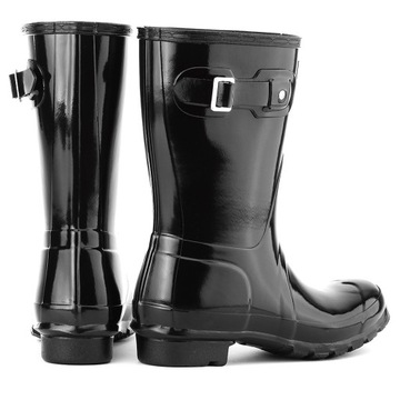 HUNTER WELLING BOOTS ORIGINAL TALL SHORT GLOSS BLK 36