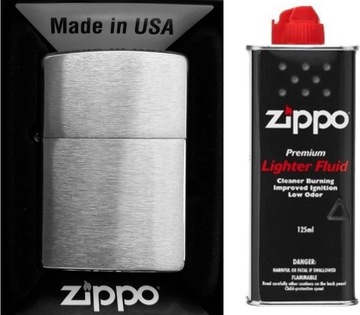 Zestaw ZIPPO Zapalniczka Brushed Chrome + Benzyna