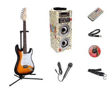 ZESTAW GITARA ELEKTRYCZNA + WZMACNIACZ 20WATT USB!