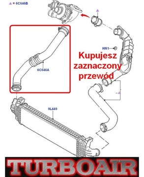 FORD MONDEO MK4 S-MAX GALAXY 1468764 2,0 TDCI TRUBKA WAZ TURBO INTERCOOLER