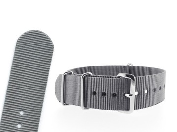 PASEK DO ZEGARKA NATO NYLONOWY 22 MM SZARY KOLORY