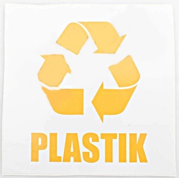 NAKLEJKA NA POJEMNIK DO SEGREGACJI ŚMIECI PLASTIK