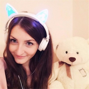 СКЛАДНЫЕ НАУШНИКИ CAT EAR СО СВЕТОДИОДНОЙ ПОДСВЕТКОЙ