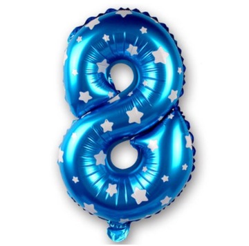BALON FOLIOWY CYFRA 8 ÓSEMKA NIEBIESKA 40cm
