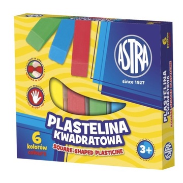 P319 PLASTELINA KWADRATOWA 6 KOLORÓW ASTRA