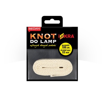 Knot do lamp ISKRA - bawełniany PŁASKI - 22mm/1m