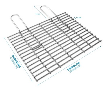 Решетка-гриль для коптильни из нержавеющей стали, ИЗГОТОВЛЕННАЯ НА ЗАМЕР, с ручками