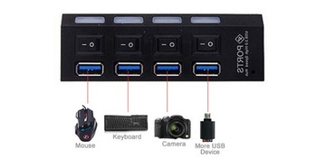 HUB USB 3.0 SPLITTER 4 USB-порта с переключателями