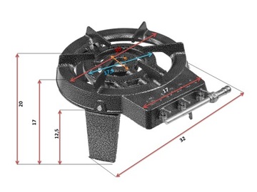 ГАЗОВАЯ ТАБУРКА С 3 ЧУГУННЫМИ ГОРЕЛКАМИ ТУРИСТИЧЕСКАЯ ПЛИТА 9,8 кВт