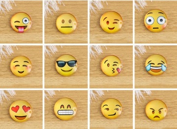 10 КРУГЛЫХ МАГНИТОВ EMOJI ДЛЯ ХОЛОДИЛЬНИКА