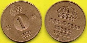 Швеция 1 эре 1967 года.