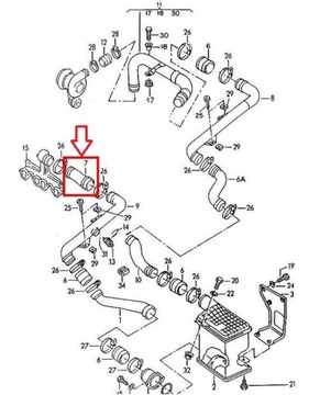ШЛАНГ ТРУБКА ТУРБОИНТЕРКУЛЕРА AUDI A4 1.9 TDI НОВЫЙ