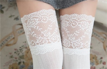 ЧУЛКИ НОСКИ НАД КОЛЕНО Серый Белый Розовый