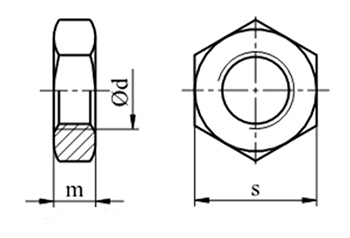 Гайка шестигранная низкая M8 DIN439 A2 10 шт.